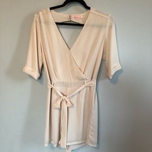 Blush 3/4 Sleeve Light Pink Romper